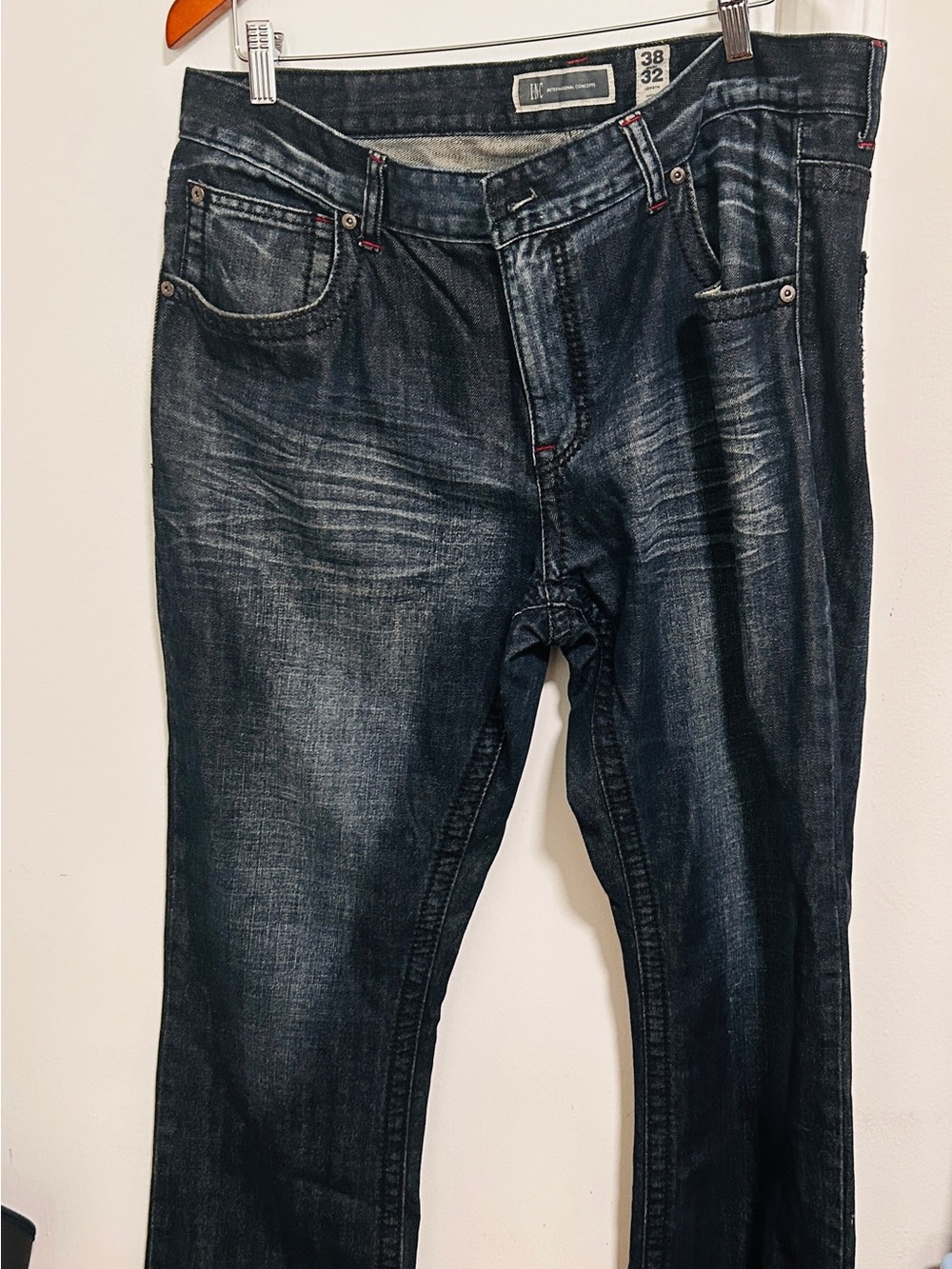 INC International Concepts Men's Straight Jeans in Dark Blue Wash